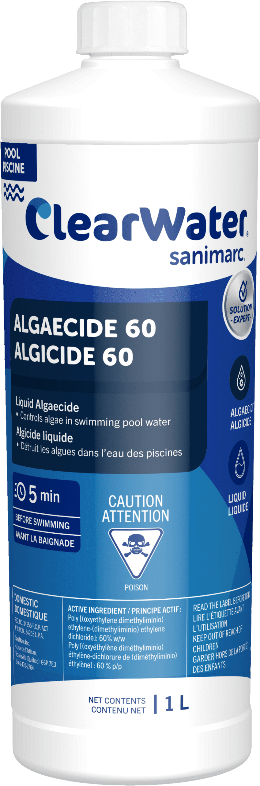 Assainissants et traitements - ALGICIDE LIQUIDE - CLEARWATER
