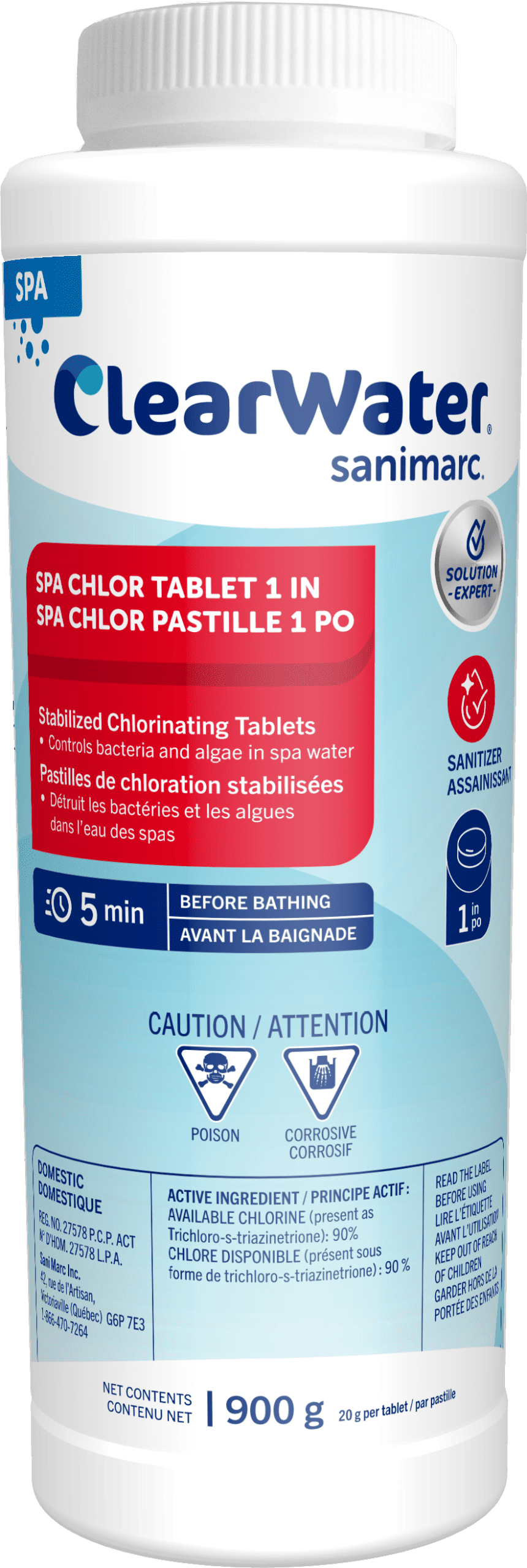 Assainissants et traitements - SPA CHLOR PASTILLES 1PO - CLEARWATER